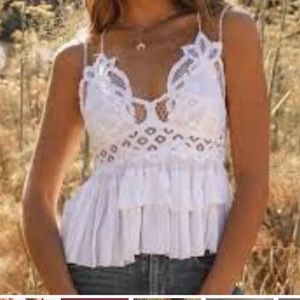 NWT Free People White Adella Cami -Size Small